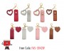 Lipstick Holder Bag Charm with Mirror - White Color