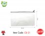 White Pencil Pouch with zipper