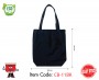 Black Canvas Shopping Bag without Gusset with Base only