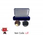 Cufflink, Silver Color, 18mm diameter (Pair) Cufflink Box in Velvet, Blue color