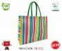 Fancy Jute Bag with Colored Stripes Design