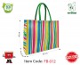 Fancy Jute Bag with Colored Stripes Design