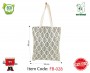 Fancy Canvas Tote Bag with Leaf Design