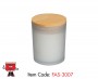 Vanilla Scented Soybean Wax Candle in Frosted Glass Bottle with Bamboo Lid-1