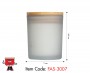 Vanilla Scented Soybean Wax Candle in Frosted Glass Bottle with Bamboo Lid-1