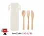 cutlery set bamboo in canvas