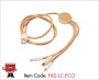 Multifunctional cork cable compatible with Type C, micro USB, and lightning