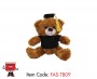 Plush Teddy Bear with Black T shirt and Graduation Hat FAS-TB09