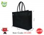 Jute Bag, Black with Velcro