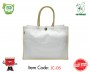 2-Tone Juco Bag with Button & Loop Closure - Large