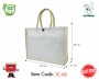 2-Tone Juco Bag with Button & Loop Closure - Large