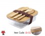lunch box glass lid bamboo cutlery