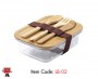 lunch box glass lid bamboo cutlery