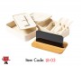 Wheat Fiber Twin Chamber  Lunch box with Phone holder wooden lid