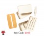 Wheat Fiber Twin Chamber  Lunch box with Phone holder wooden lid