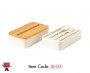 Wheat Fiber Twin Chamber  Lunch box with Phone holder wooden lid