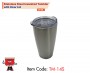 Double Wall Travel Tumbler with Clear Lid, 600ml, Silver