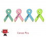 breast cancer pin epoxy gold metal