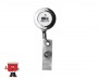 silver metal badge reel