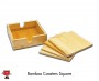 square shape bamboo finish tea coasters